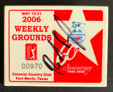 Load image into Gallery viewer, 2006 PGA Tournament Badge Golf Bank Of America Signed Rod Pampling 3rd Place
