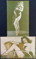2 Different c1940's Risque Pinup Girls Exhibit Cards Arcade Cards Vintage Rare