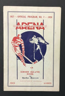 1927 Rhode Island Reds vs Quebec Beavers Hockey Program Canadian American League