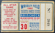 1962 All Star Game Ticket Stub Wrigley Field Bleacher Seats American League MLB