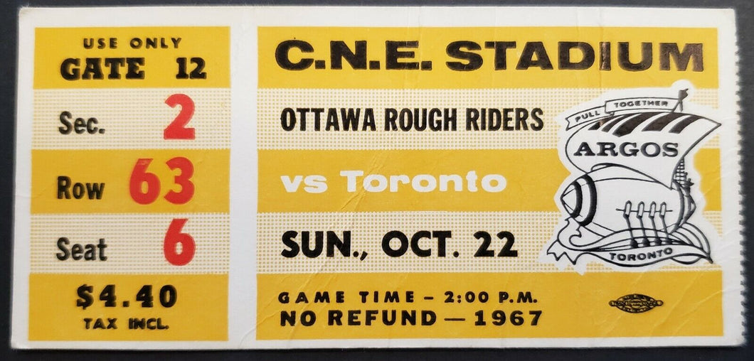 1967 C.N.E. Stadium Ottawa Rough Riders vs Toronto Argonauts CFL Football