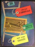 1950 Comiskey Park Chicago NFL Football Program Cardinals New York Giants