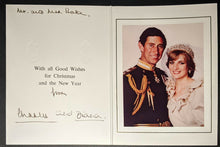 Load image into Gallery viewer, Prince Charles + Diana Princess Of Wales Autographed 1981 Christmas Card JSA LOA
