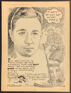 1930's Hockey Art-Comic Man Red Dutton New York Americans Artist Phil Berube