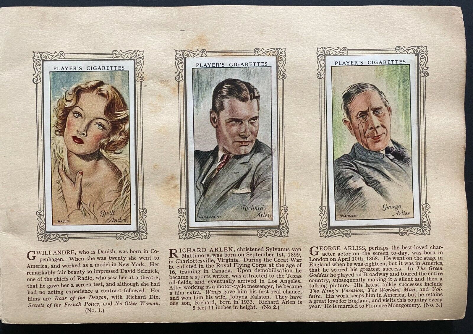 John Player and Sons' Album of Film Stars