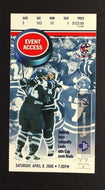 2000 ACC Toronto Maple Leafs Last Game Of Season NHL Hockey Ticket Vs Lightning