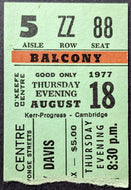 1977 Sammy Davis Jr Cancelled Concert Ticket Stub Vintage Music Rat Pack Canada