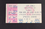 1982 Tom Jones Okeefe Centre Concert Music Ticket Stub Vintage Rock Sony Centre