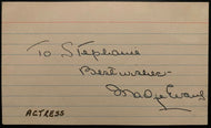 Signed Vintage Index Card Hollywood Actress Madge Evans Autographed Vtg