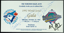 Load image into Gallery viewer, Toronto Blue Jays Invite+Program 1992 World Series Gala Autographed Lasorda JSA
