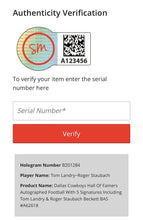 Load image into Gallery viewer, Dallas Cowboys Legends HOF Autographed x5 Wilson Football Beckett NFL Staubach
