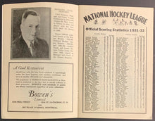 Load image into Gallery viewer, 1933 Auditorium NHL Hockey Program Ottawa Senators vs Detroit Red Wings + News
