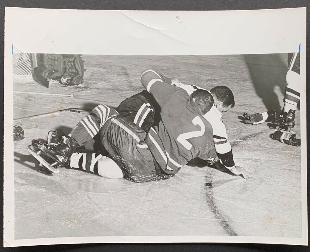 1962 Maple Leaf Gardens Stanley Cup Finals Press Photo Blackhawks vs Maple Leafs