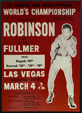 Load image into Gallery viewer, 1961 Vintage Reproduction Boxing Poster Sugar Ray Robinson Gene Fullmer
