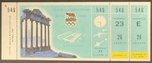 Load image into Gallery viewer, 1960 Vintage Rome Summer Olympics Full Ticket Water Polo + Diving
