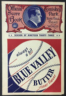 1933 Comiskey Park Baseball Scorecard MLB Chicago White Sox St. Louis Cardinals