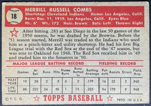 Load image into Gallery viewer, 1952 Topps Baseball Merrill Combs #18 Cleveland Indians Vintage MLB Card
