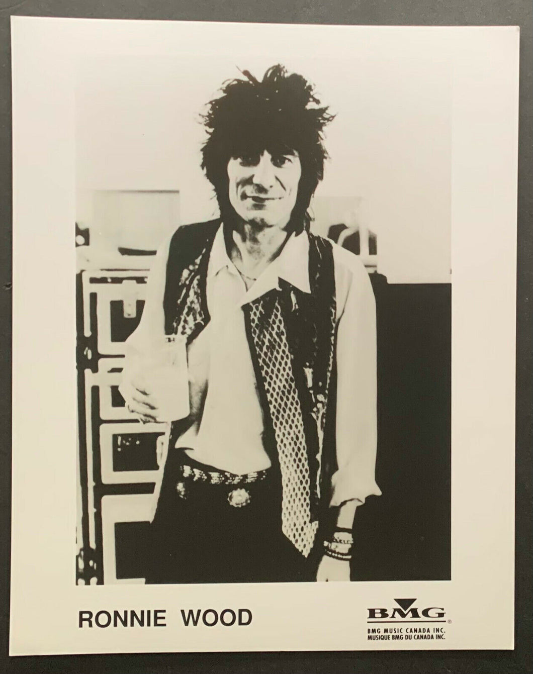 1990's Ronnie Wood Rolling Stones BMG Music Canada Publicity Photo Vintage