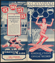 Load image into Gallery viewer, 1932 Los Angeles Xth Summer Olympics Schedule Historical Sports Vintage
