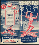 1932 Los Angeles Xth Summer Olympics Schedule Historical Sports Vintage