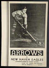 Load image into Gallery viewer, 1933 Philadelphia Arrows Arena Game Program New Haven Eagles Hockey Vintage
