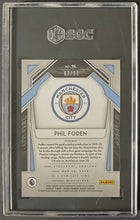 Load image into Gallery viewer, 2020-21 Panini Prizm EPL #96 Phil Foden Purple Prizm 63/99 SGC 9 Soccer Card
