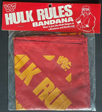 Load image into Gallery viewer, 1988 Hulk Hogan &quot;Hulk Rules&quot; Bandana New in Original Packaging Vintage Wrestling
