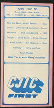 Load image into Gallery viewer, 1974 CJIC Radio Survey Music Chart Sault Ste. Marie Ontario Seasons Greetings
