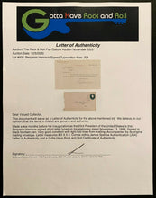Load image into Gallery viewer, 1888 Signed Letter US President Benjamin Harrison Autographed Political JSA LOA

