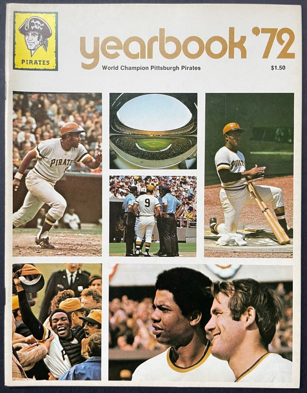 1972 MLB Baseball Pittsburgh Pirates Yearbook Roberto Clemente Final Season Vtg