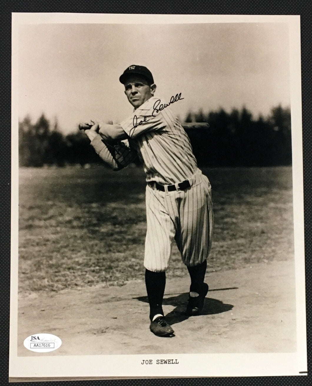 Joe Sewell Autographed Photo New York Yankees MLB Baseball HOF Signed JSA