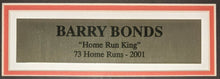 Load image into Gallery viewer, 2001 MLB Baseball Signed Barry Bonds 73 HR Season Framed Photo Autographed JSA
