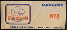 Load image into Gallery viewer, 1978 MLB Baseball Texas Rangers Record Book
