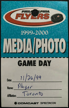 Load image into Gallery viewer, 1999 Philadelphia Flyers Media Game Day Pass NHL Hockey Toronto Maple Leafs
