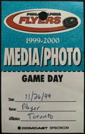 1999 Philadelphia Flyers Media Game Day Pass NHL Hockey Toronto Maple Leafs
