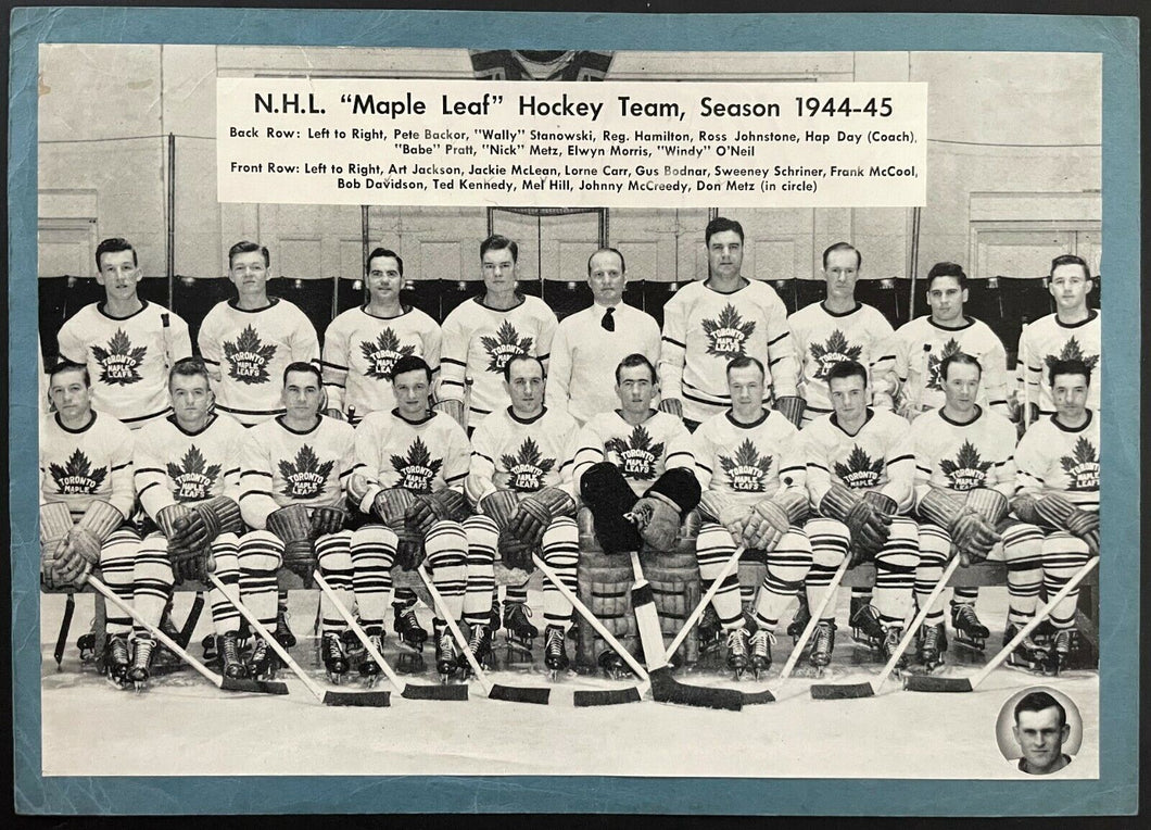 1944-45 Toronto Maple Leafs Stanley Cup Champions Team Photo Beehive NHL Hockey