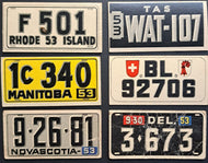 Topps License Plates x6 Trading Cards Countries States Provinces USA CH CAN OZ