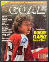 Load image into Gallery viewer, 1980 Bobby Clarke Autographed Goal Magazine Signed NHL HOF Vintage Flyers
