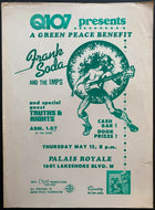 Vintage Green Peace Benefit Concert Poster Frank Soda And The Imps Toronto