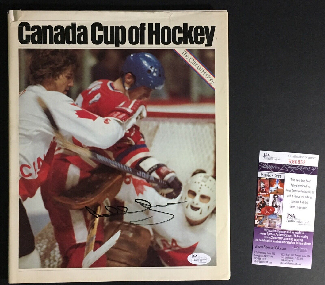 Bobby Orr Autographed 1976 Canada Cup Of Hockey Book Cover Photo JSA Authentic
