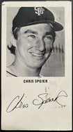 Chris Speier Autographed Postcard Posted Photo San Francisco MLB Baseball