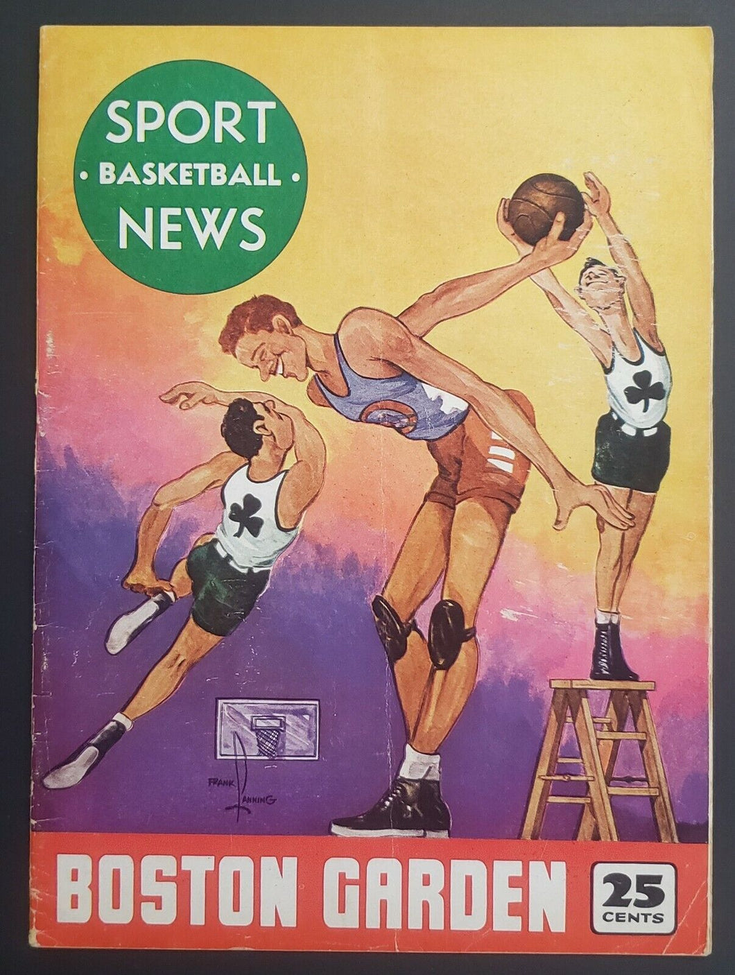 1949 Boston Garden NBA Program Philadelphia Warriors vs Celtics Newton + Waltham