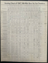 Load image into Gallery viewer, 1967 Indy 500 Racing Program + Race Issued Starting Position Lineup Sheet
