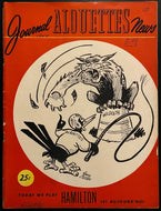1949 CFL Football Vintage Program Montreal Alouettes vs Hamilton Tiger Cats Vtg