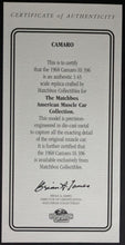 Load image into Gallery viewer, 1968 Chevrolet Camaro SS 1:43 Die Cast Metal Matchbox Collectibles Car Model
