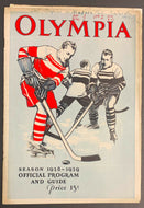 1928 Canadian Pro Hockey League Game Program Detroit Olympia Vs Niagara Falls