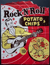 Load image into Gallery viewer, 1950s Rock &#39;N&#39; Roll Potato Chips Bag Elvis Likeness Image Montreal Vintage
