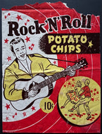 1950s Rock 'N' Roll Potato Chips Bag Elvis Likeness Image Montreal Vintage