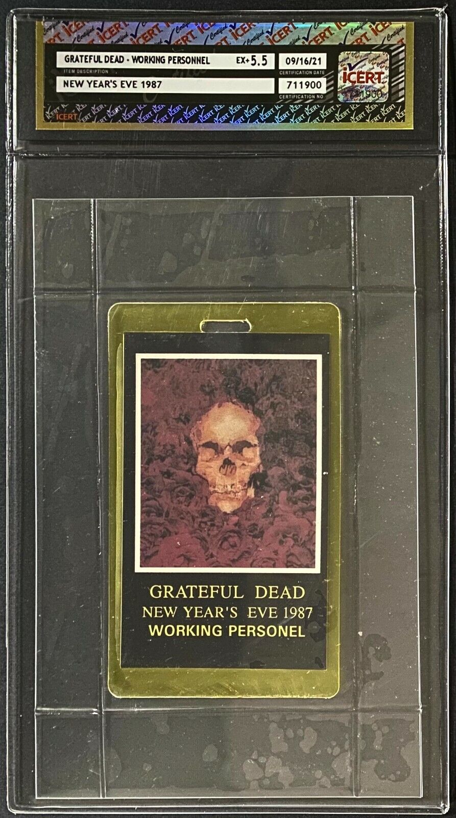 1987 Grateful Dead - Working Personnel Pass New Years Eve iCert