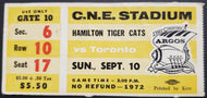1972 C.N.E. Stadium Hamilton Tiger Cats vs Toronto Argonauts CFL Football Ticket